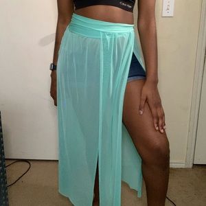 Sheer swim suit cover up